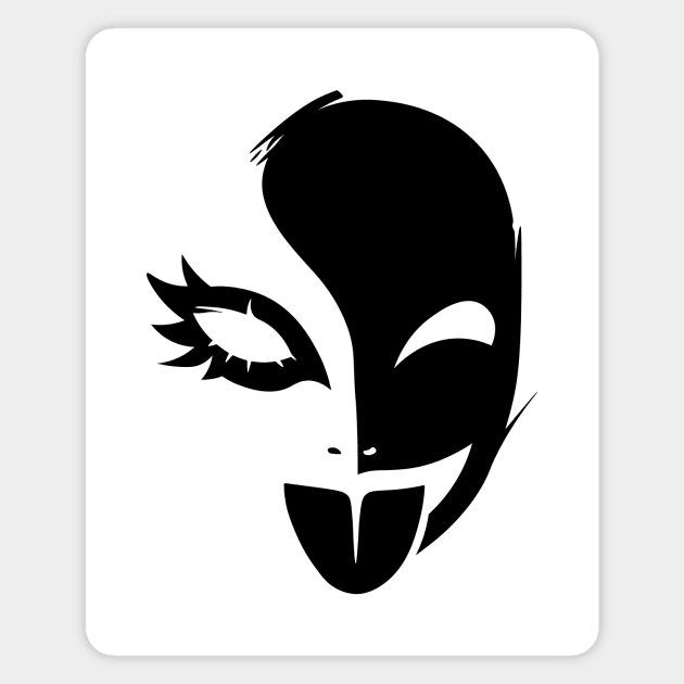 Funny Mask - Black Magnet by Darasuum